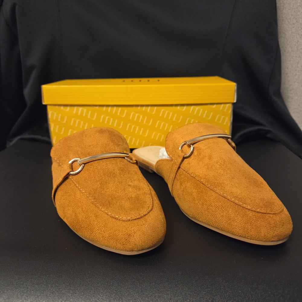 Women's Suede Loafers in Orange